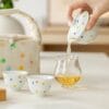 Hand-Painted Polka Dot Travel Tea Set: A 3-Piece Masterpiece for Adventure & Home