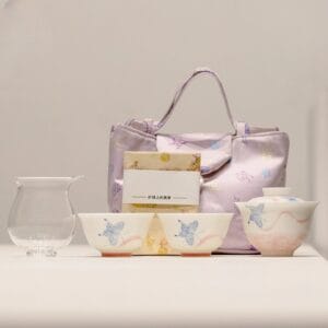 Lilac Butterfly Porcelain Gaiwan Set