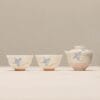 Lilac Butterfly Porcelain Gaiwan Set: A 3-Piece Masterpiece for Serene Moments
