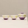 Never Settle for Boring Tea! Purple Floral Porcelain Gaiwan Set, 3 Artisan Pieces