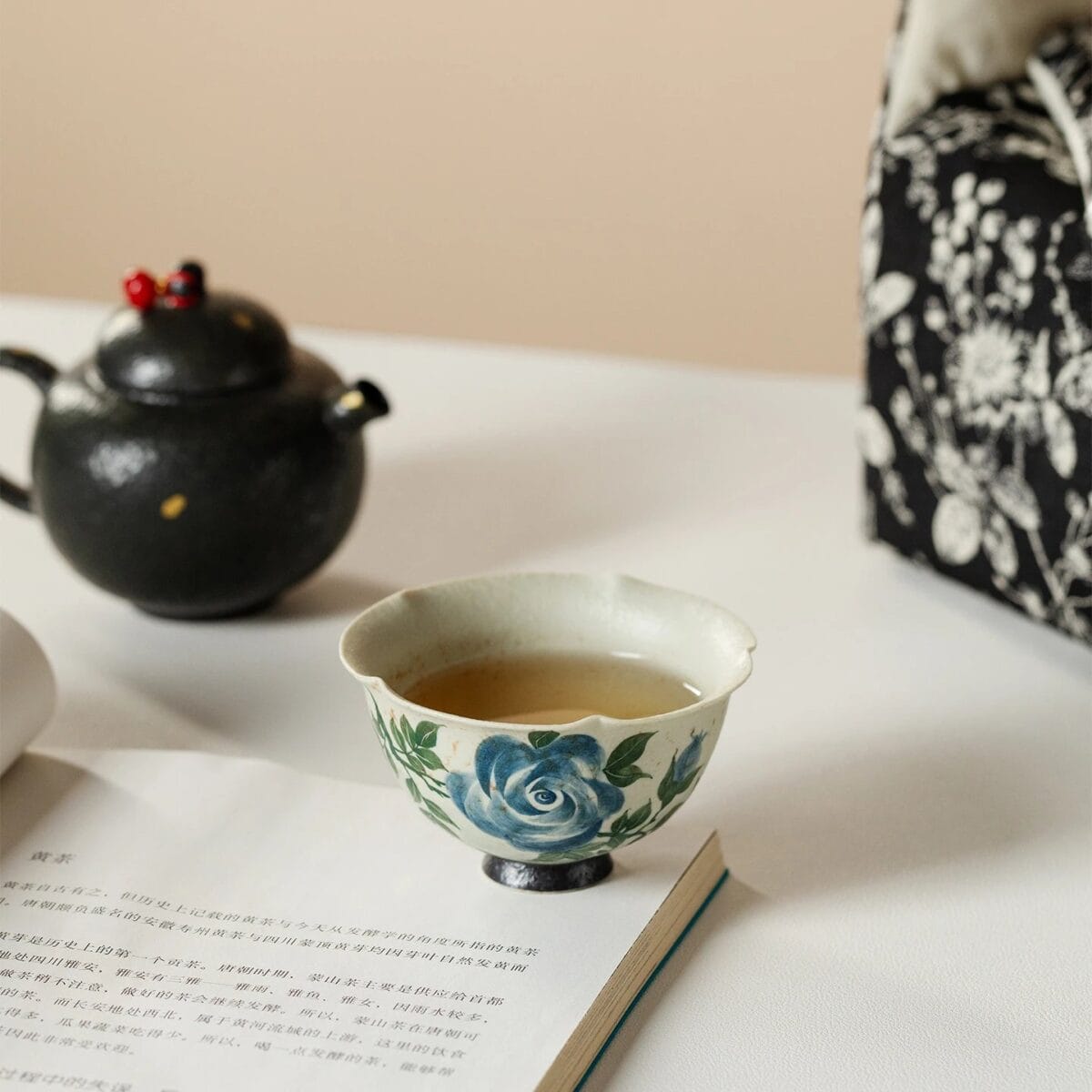 Find Your Perfect Set: Knitted Camellia Tea Set with Teapot, 1 of a Kind