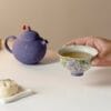 Lavender Travel Porcelain Tea Set: A Stunning & Portable 1-Pot-2-Cup Kit