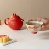 Vermilion Koi Travel Tea Set: A Stunning Hand-Painted 1-Pot-2-Cup Kit