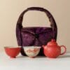 Vermilion Koi Travel Tea Set: A Stunning Hand-Painted 1-Pot-2-Cup Kit