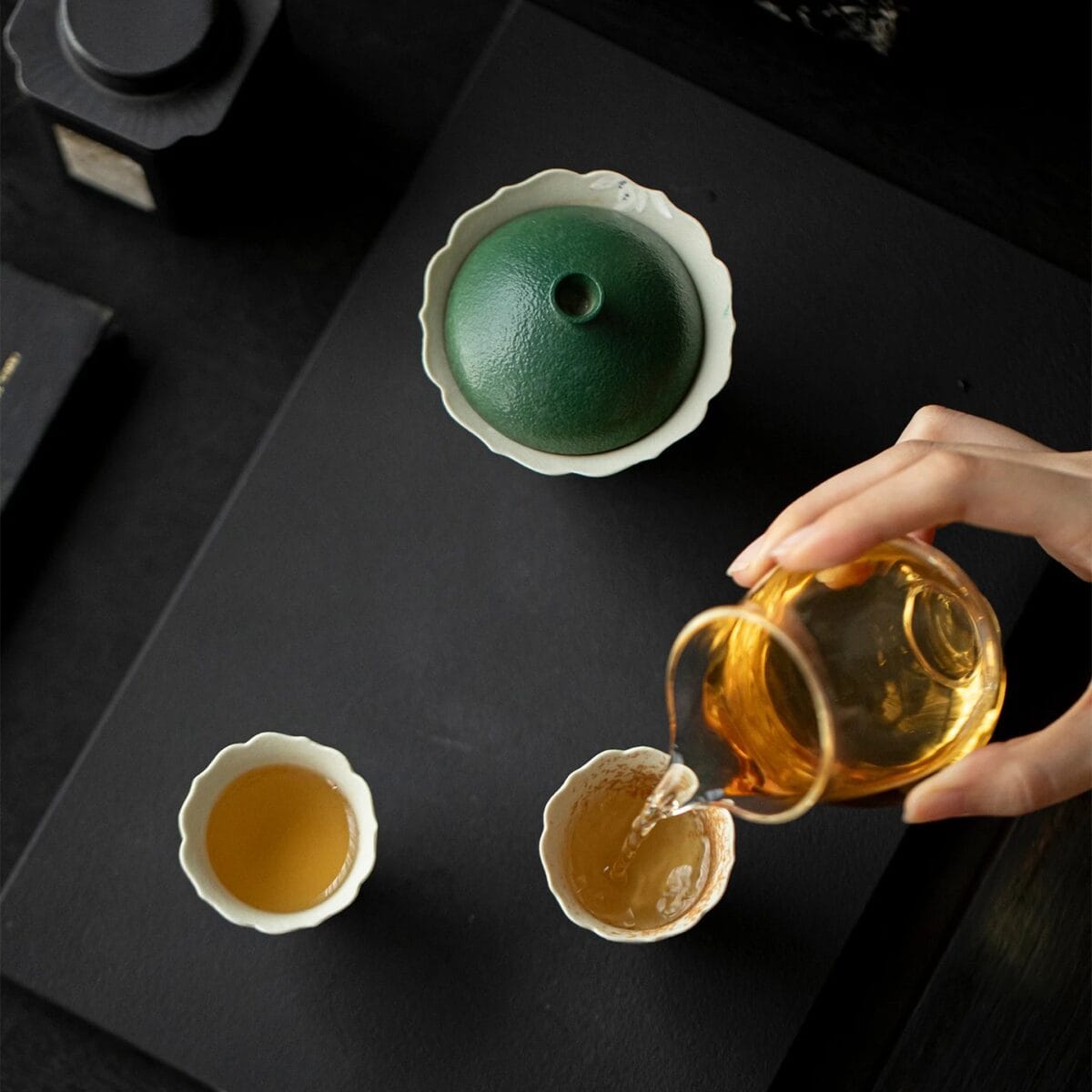 Find Your Zen Anywhere: Orchid Gaiwan Travel Tea Set, 1 Elegant Bag