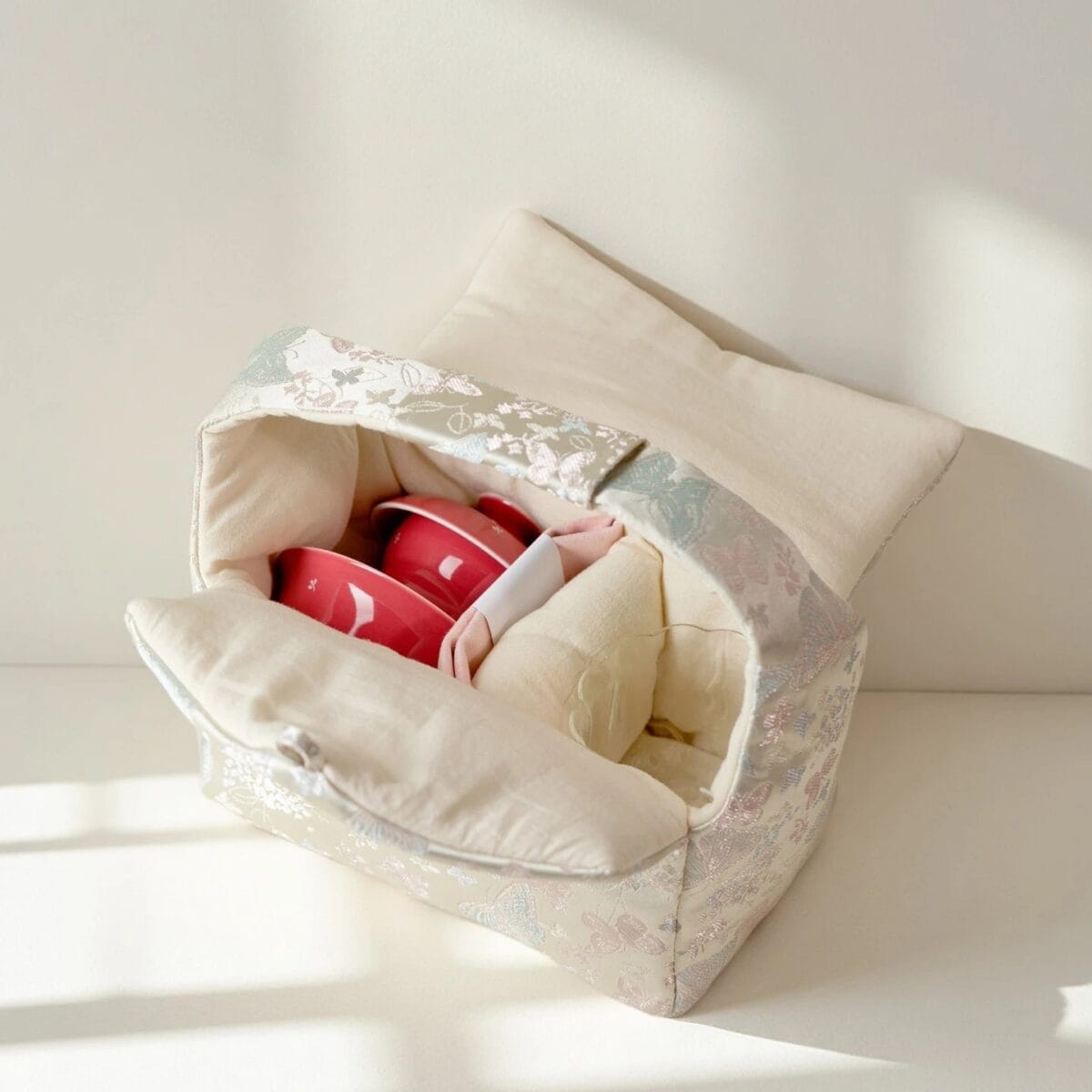 Cinnabar Gold Gilded Travel Tea Set: Your Luxurious 4-Piece Companion