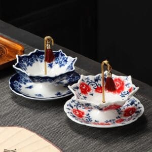Blue and White Rotating Tea Strainer