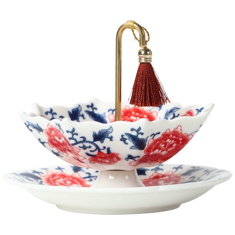 Blue and White Rotating Tea Strainer: Your Free Elegant Ceramic Infuser with Any Tea Order!