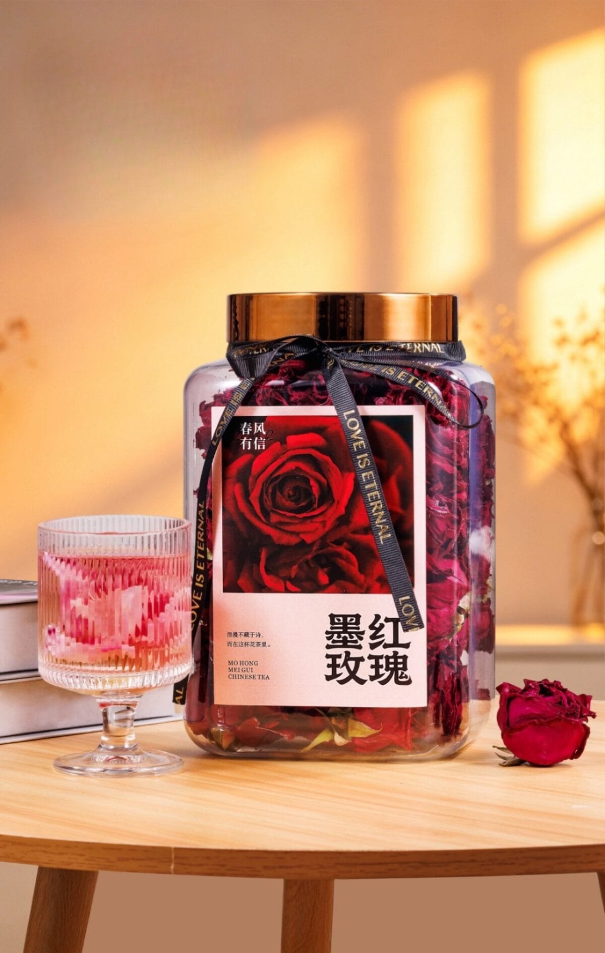 Freeze-Dried Black Rose Tea: 125g of Potent Anthocyanin-Rich Tea for Glowing Skin