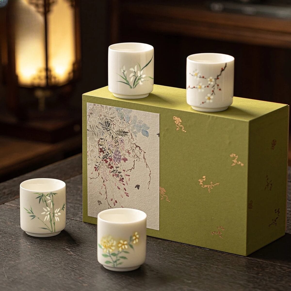 Hand-Painted Hollow Porcelain Tea Set