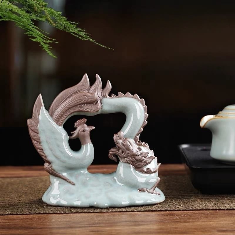 Ru Kiln Dragon Phoenix Tea Pet