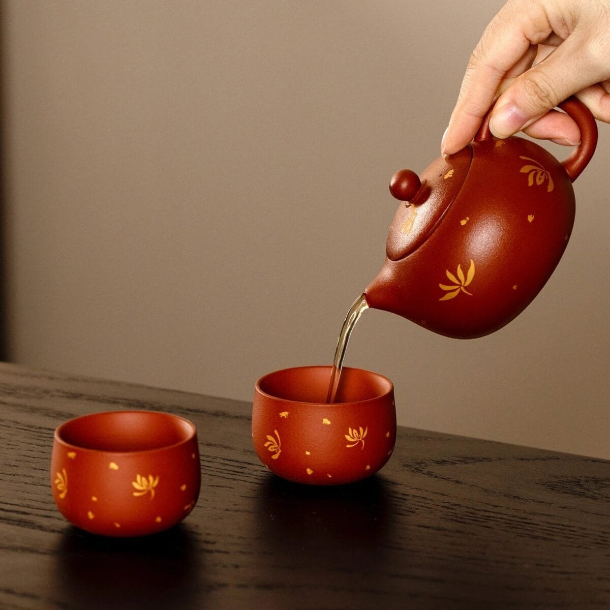 Orchid Engraved Teapot