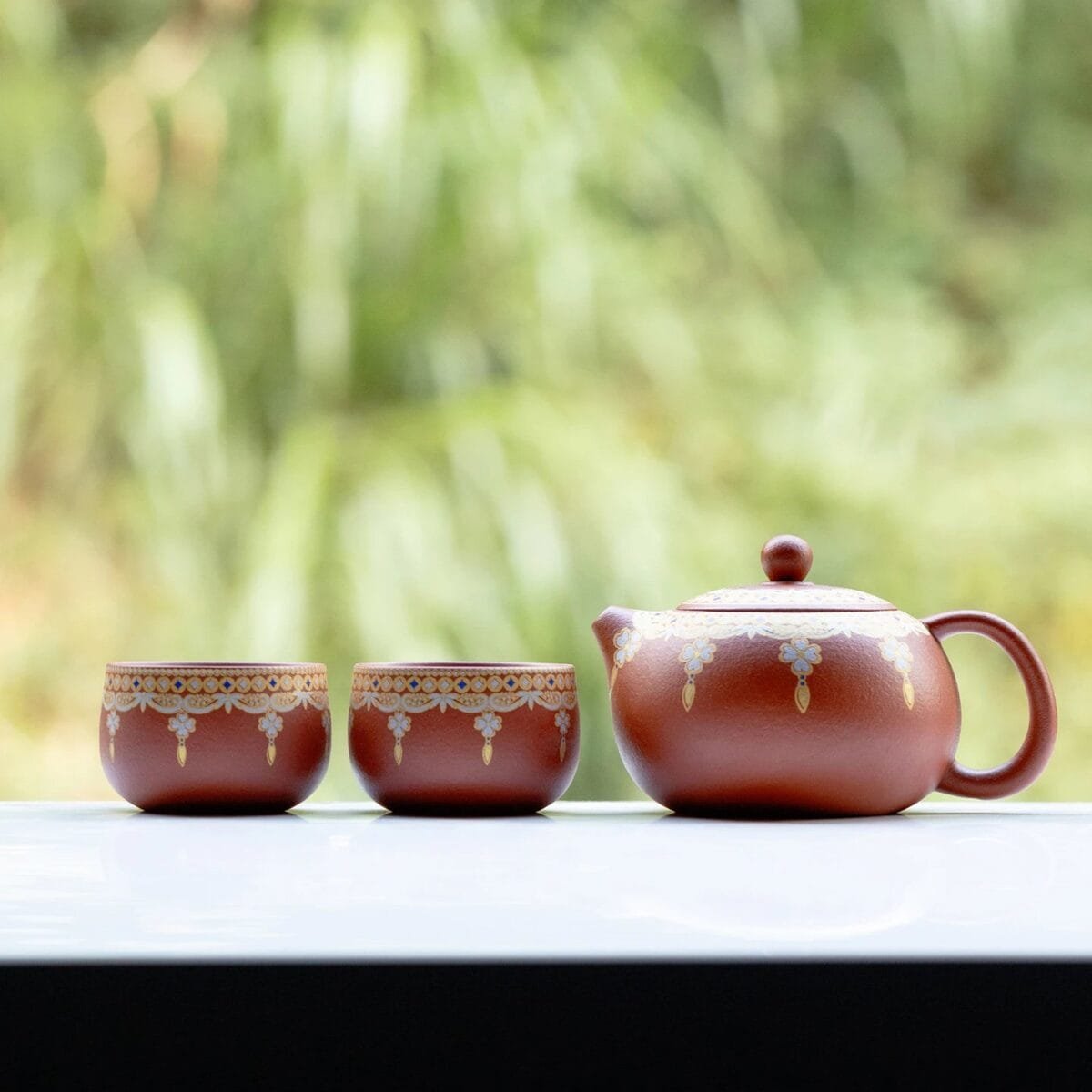 Coins Tassel Zisha Teapot Set: A Breathtaking 3-Piece Antique Style Teapot for Wealth & Serenity 4 Antique Style Teapot