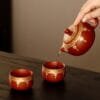 Coins Tassel Zisha Teapot Set: A Breathtaking 3-Piece Antique Style Teapot for Wealth & Serenity 6 Handmade Gongfu Tea Set