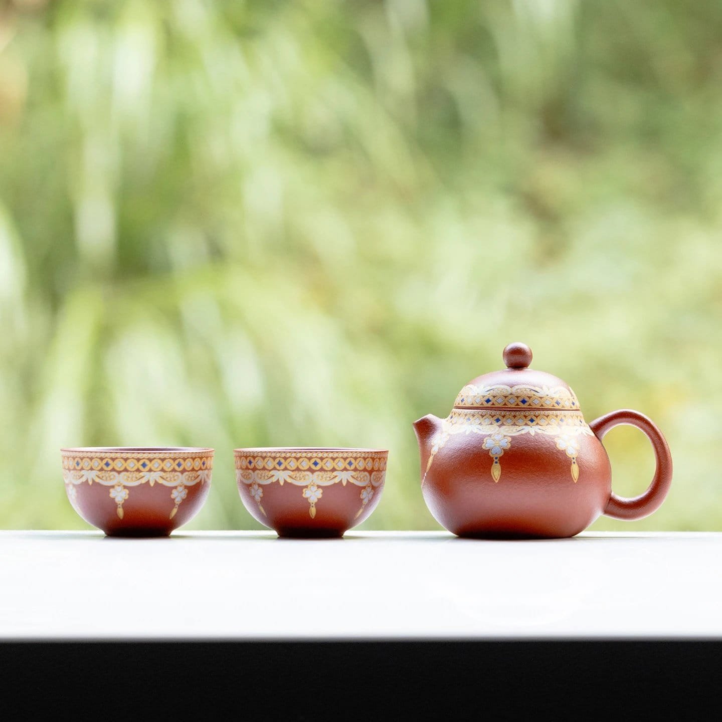 Coins Curtain Zisha Teapot Set: A Prosperous 3-Piece Gift Set