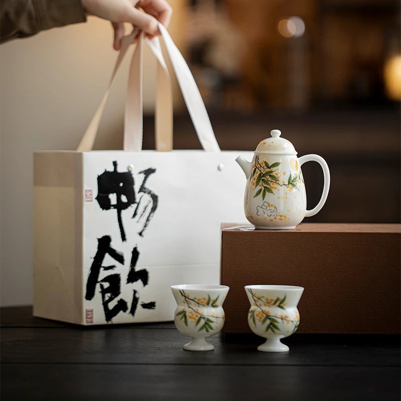 Hand-Painted Elegant Stem Cup Tea Set: A Stunning Stem Cup Gift Set with 5 Artistic Styles