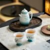 Hand-Painted Elegant Stem Cup Tea Set: A Stunning Stem Cup Gift Set with 5 Artistic Styles