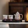 Hand-Painted Elegant Stem Cup Tea Set: A Stunning Stem Cup Gift Set with 5 Artistic Styles
