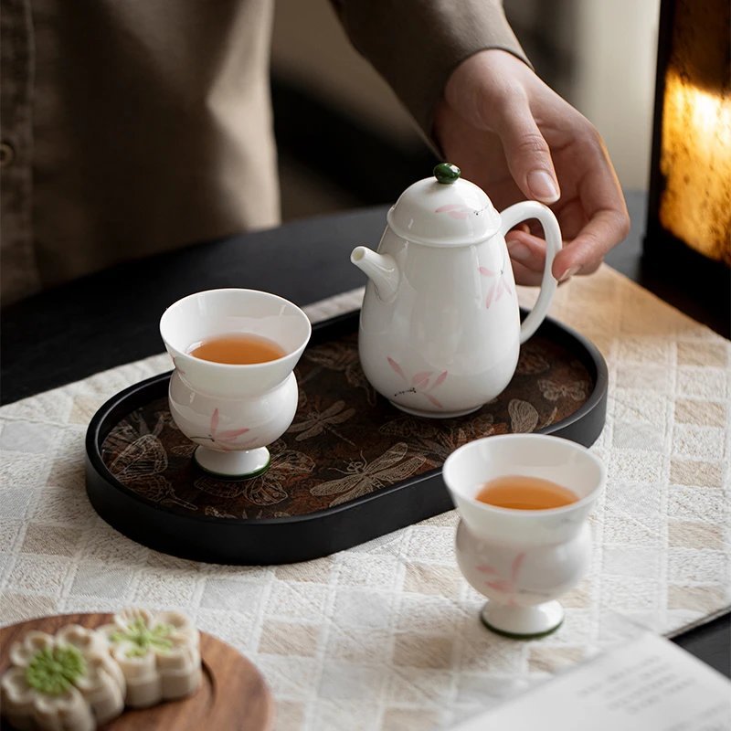 Hand-Painted Elegant Stem Cup Tea Set: A Stunning Stem Cup Gift Set with 5 Artistic Styles