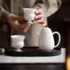 Hand-Painted Elegant Stem Cup Tea Set: A Stunning Stem Cup Gift Set with 5 Artistic Styles