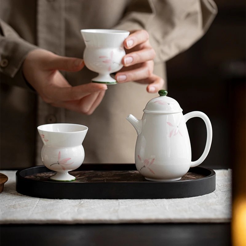 Hand-Painted Elegant Stem Cup Tea Set: A Stunning Stem Cup Gift Set with 5 Artistic Styles