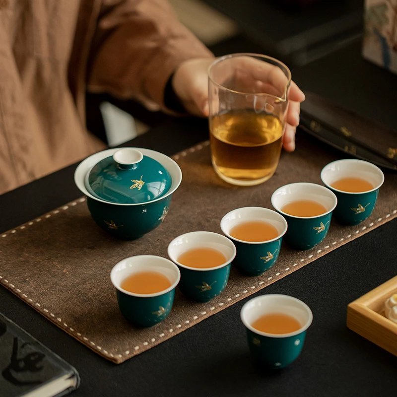Gilded Butterfly Gaiwan Set: The #1 Choice for a Luxury Complete Tea Set with 4 Hues