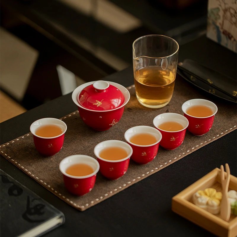 Gilded Butterfly Gaiwan Set: The #1 Choice for a Luxury Complete Tea Set with 4 Hues