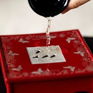 Gold Silver Inlay Zhemeng Vermilion Tea Tray: The Breathtaking 2-Piece Chinese Tea Ceremony SetΩ