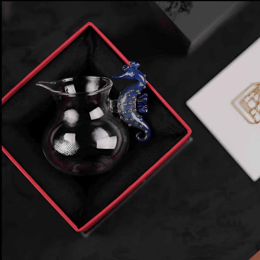 Nebula Seahorse Glass Pitcher: A Stunning 175ml Starry Sea Horse Gong Dao Cup for Tea Lovers