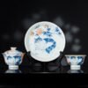Blue Five Colors Cat Gaiwan Set