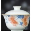 Blue Five Colors Cat Gaiwan Set: A Breathtaking 3-Piece Jingdezhen Five Colors Porcelain with Cat