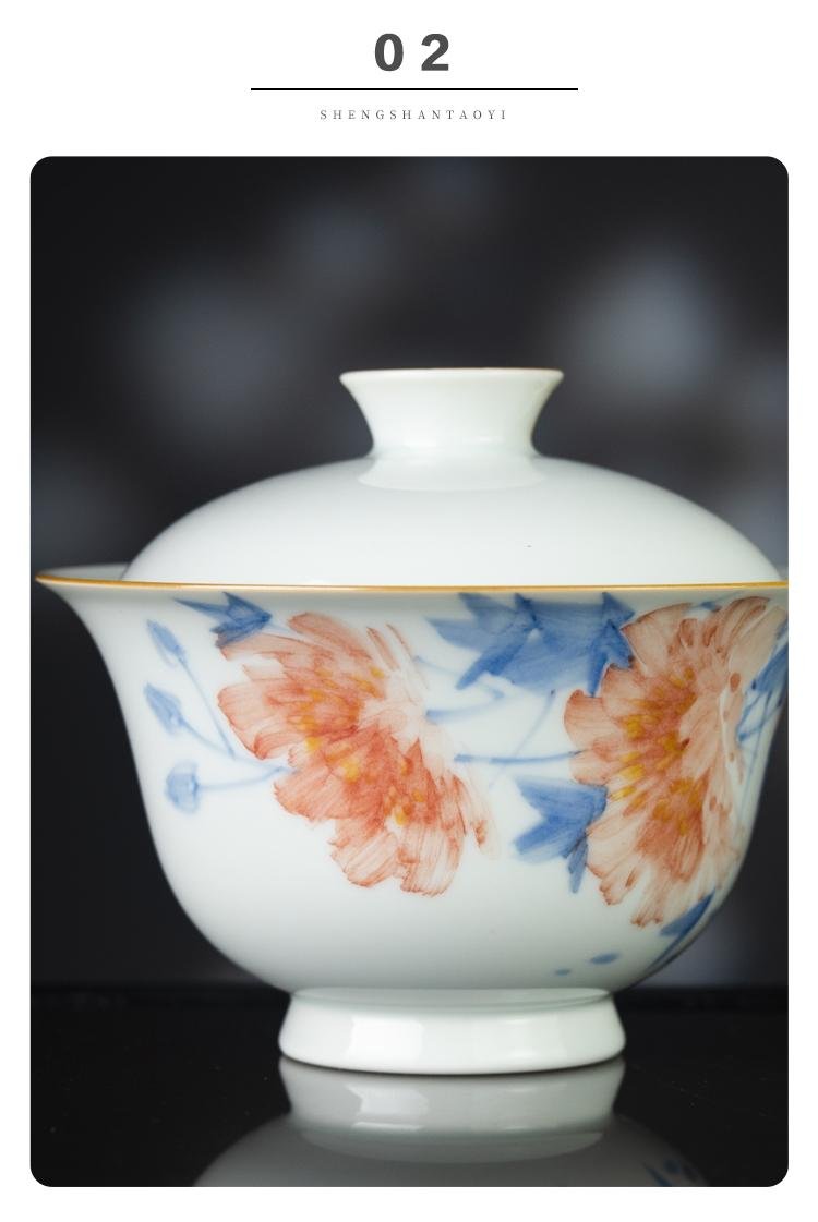 Blue Five Colors Cat Gaiwan Set: A Breathtaking 3-Piece Jingdezhen Five Colors Porcelain with Cat