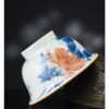 Blue Five Colors Cat Gaiwan Set: A Breathtaking 3-Piece Jingdezhen Five Colors Porcelain with Cat