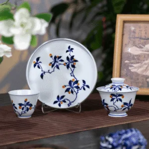 Ming Style Blue Red Tea Set