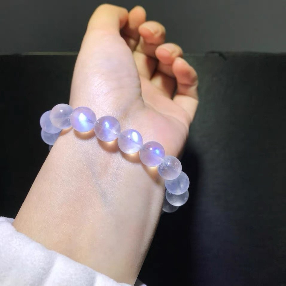 Blue Moonstone Bracelet: 10mm Size, 100% Natural – A Guilt-Free Indulgence 1 Blue Moonstone Bracelet