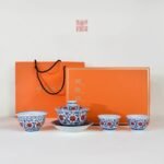 Blue and White Underglaze Red Tea Set