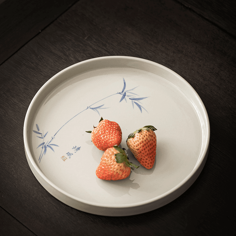 Hand Painted Bamboo Porcelain Tea Tray