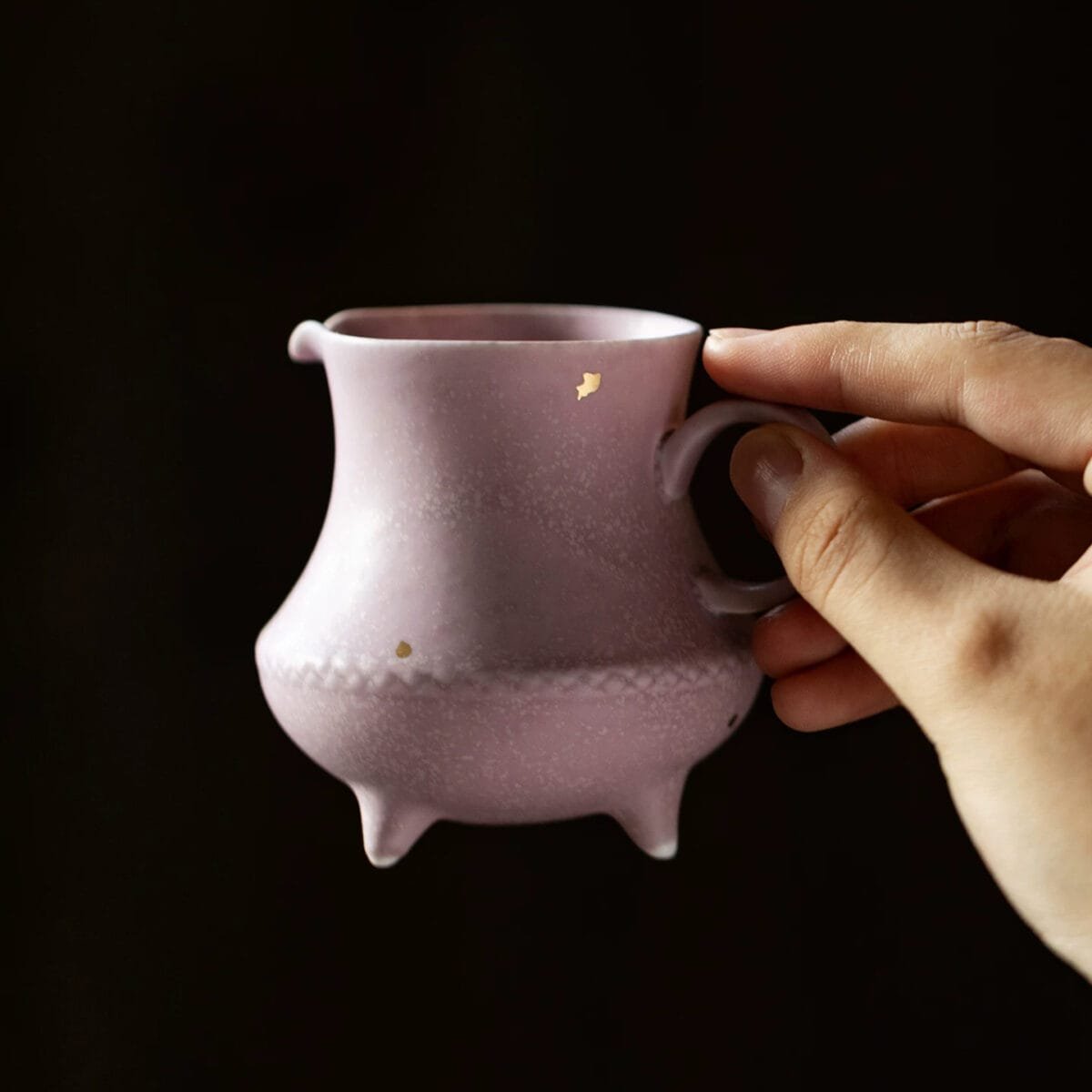 Jingdezhen Purple Gold Gaiwan Set: 1 Master Cup, 2 Color Shifts, Guilt-Free Luxury 4 Ceramic Fairness Pitcher 155ml