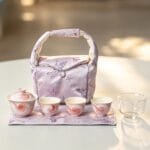Dehua Pink Starry Travel Gaiwan Set