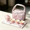 Dehua Pink Starry Travel Gaiwan Set: 6-Piece Pink Ceramic, Regret Not Buying Sooner 7 Hand-Painted Pink Underglaze Travel Tea Set