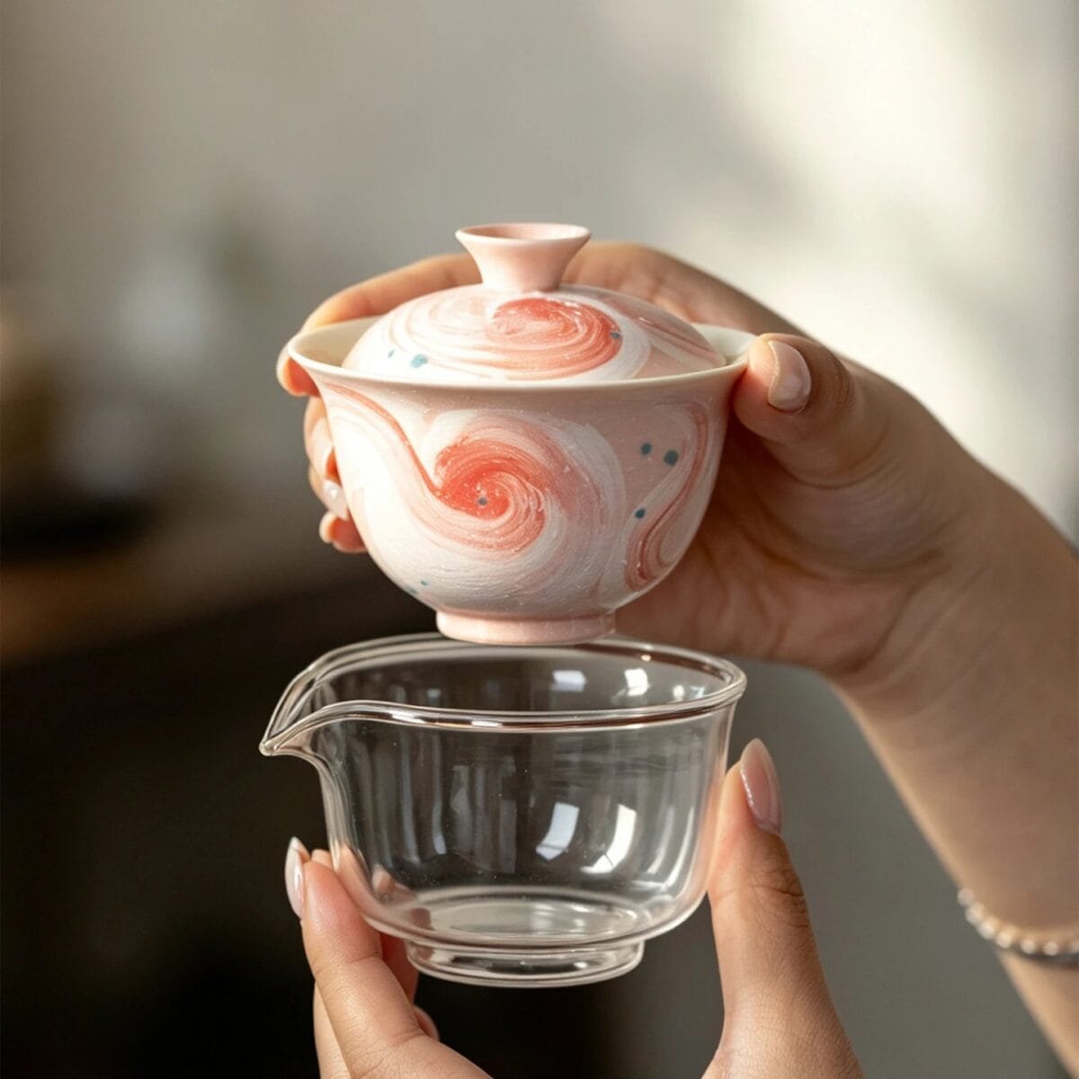 Dehua Pink Starry Travel Gaiwan Set: 6-Piece Pink Ceramic, Regret Not Buying Sooner 3 110ml Portable Gaiwan Set