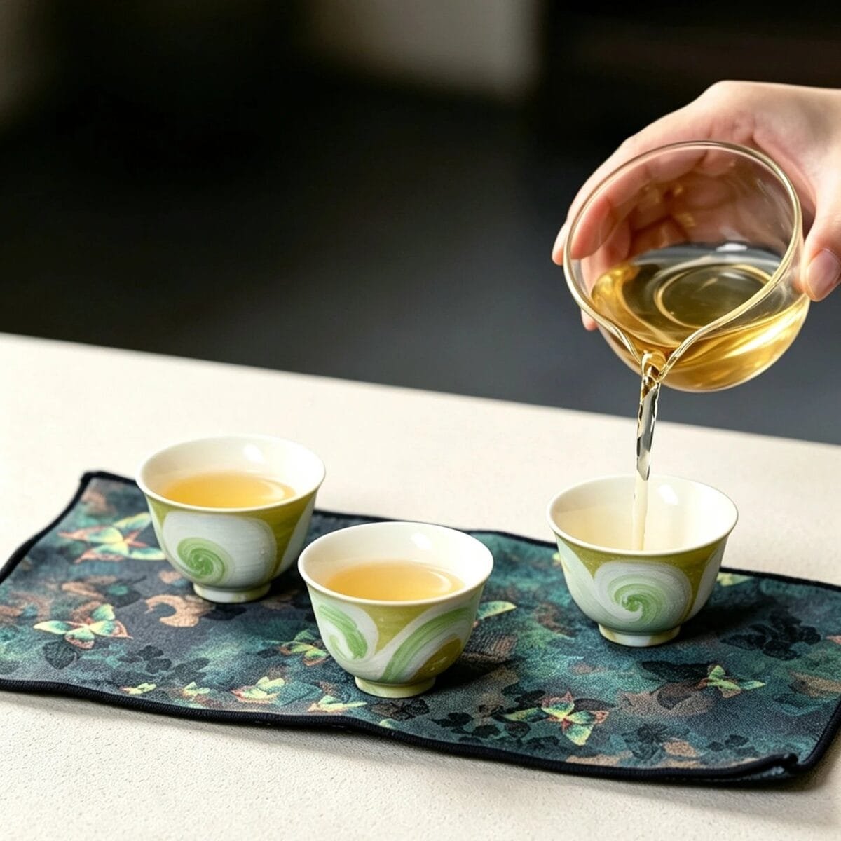Dehua Forest Green Starry Travel Gaiwan Set: 6-Piece Green Ceramic, Regret Not Buying Sooner 4 Dehua High-White Porcelain Tea Kit