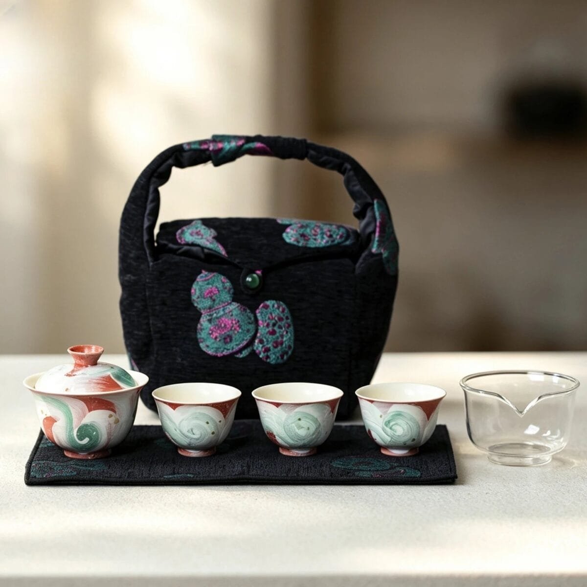 Dehua Red Starry Travel Gaiwan Set: 6-Piece Red Ceramic, Regret Not Buying Sooner 1 Dehua Red Starry Travel Gaiwan Set