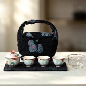 Dehua Red Starry Travel Gaiwan Set