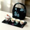 Dehua Red Starry Travel Gaiwan Set: 6-Piece Red Ceramic, Regret Not Buying Sooner 7 Dehua High-White Porcelain Tea Kit