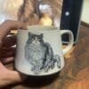 Custom Hand Painted Tea Set: 1 Image, 6 Vessels, Serene Tea Energy 11 Hand Painted Porcelain Mug