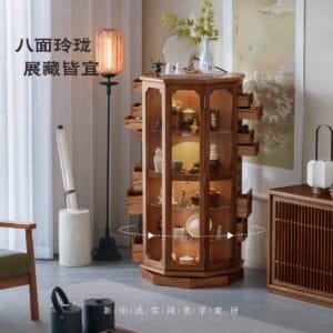 Revolving Glass Tea Showcase