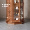 Revolving Glass Tea Showcase: 8-Side 360 View, Solid Wood Display Cabinet, Pure Joy