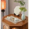 Revolving Glass Tea Showcase: 8-Side 360 View, Solid Wood Display Cabinet, Pure Joy