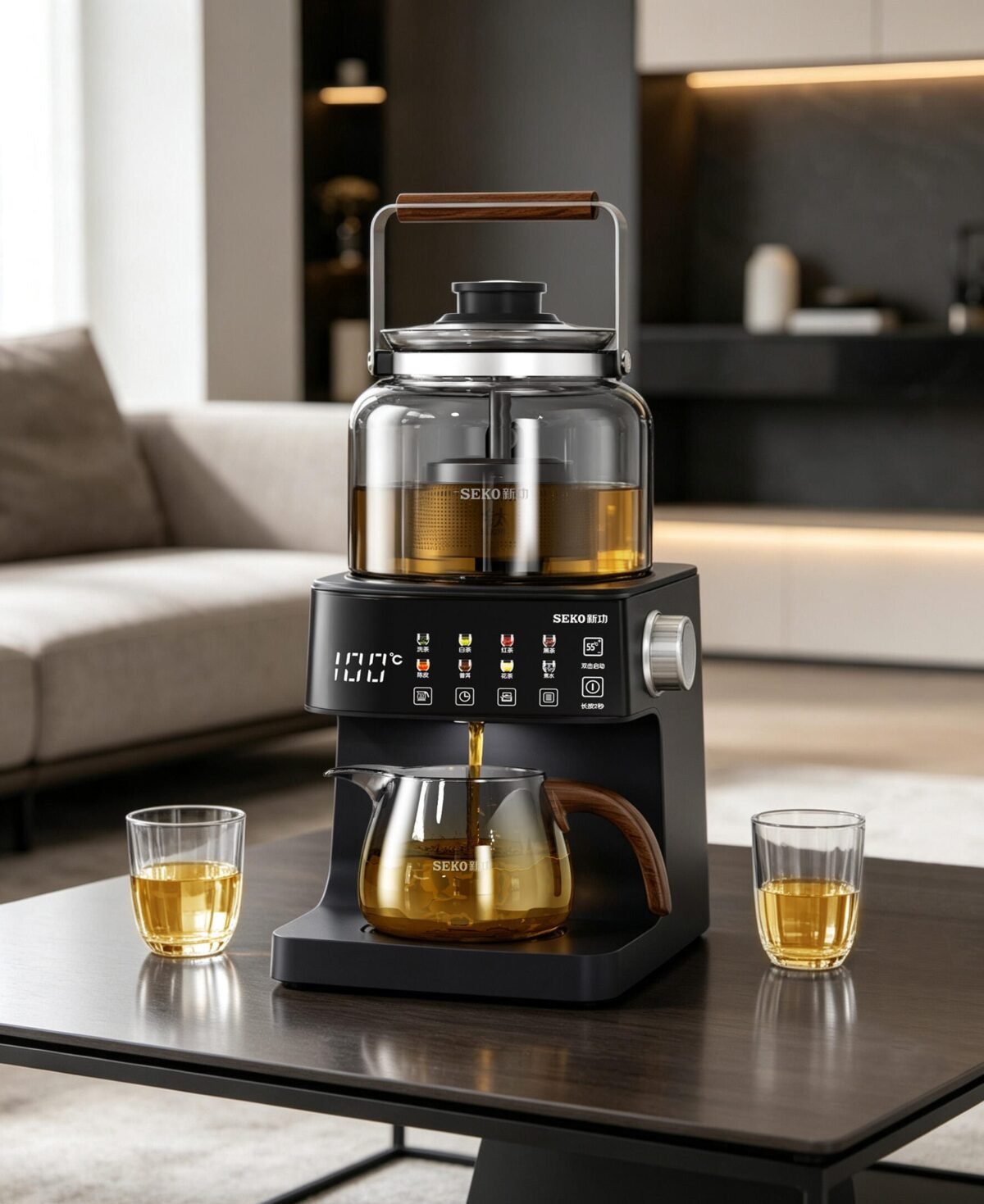 Automatic Lift Tea Brewer: 7 Constant Temperature Brew Cycles, Stunning Calm